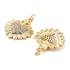 Rack Plating Brass Micro Pave Cubic Clear Zirconia Pendants KK-M280-12G-2