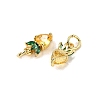 Brass Micro Pave Cubic Zirconia Charms ZIRC-H119-06G-01-2