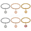 6 Sets 3 Colors Sublimation Blank Alloy & Aluminum Tree of Life Charm Bracelets Set BJEW-NB0001-11-1