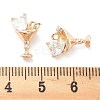Brass Glass Charms KK-M102-32G-3