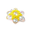 Beaded Flower Charms PALLOY-MZ00438-01-3