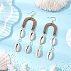 Natural Cowrie Shell Dangle Earrings EJEW-JE06344-1