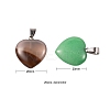 20Pcs 10 Style Heart Natural Gemstone Pendants G-LS0002-16-4