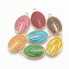 Brass Enamel Pendants KK-S345-180-1