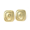 304 Stainless Steel Rectangle with Spiral Stud Earrings LS-EJEW-V006-05G-2