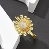 Brass Micro Pave Clear Cubic Zirconia Cuff Rings RJEW-M029-01G-5