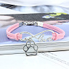 Infinity & Paw Print & Word Love Alloy with Suede Cord Charm Bracelets FS-WG0006A-11-1