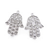 Tibetan Style Alloy Big Hamsa Hand/Hand of Fatima /Hand of Miriam Pendants LS-X-TIBEP-16901-AS-NR-1