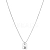 1Pc Stainless Steel Letter Rectangle Pendant Necklaces NJEW-LP0001-34D-P-1