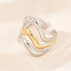 304 Stainless Steel Open Cuff Rings for Women RJEW-K296-03A-GP-3