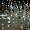 5Pcs Acrylic Transparent Icicle Snowflake Pendant Decorations HJEW-D003-01A-1