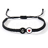 304 Stainless Steel Alphabet Beads Braided Bead Bracelets RY3090-33-1