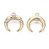 Brass Micro Pave Clear Cubic Zirconia Charms KK-Q764-011-2