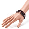 Natural Garnet & Lava Rock Round Beads Stretch Bracelets Set BJEW-JB06982-01-9