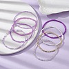 8Pcs 8 Color Glass Seed Beaded Stretch Bracelets Set for Women BJEW-JB09661-03-5