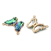Brass Pave Faceted Glass Connector Charms FIND-Z020-03S-2