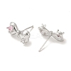 Left and Right Rack Plating Brass Micro Pave Cubic Zirconia Studs Earring Findings KK-K371-10P-2