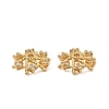 Brass Micro Pave Clear Cubic Zirconia Bead Caps KK-K374-24G-1