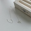 Bowknot 925 Sterling Silver Pendant Cable Chain Necklaces for Women FS-WG65D1C-01-2