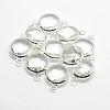 Silver Color Plated Brass Glass Links connectors GLAA-J011A-S-2