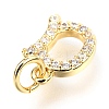 Brass Micro Pave Cubic Zirconia Charms ZIRC-O037-17G-3