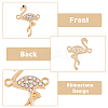 50Pcs Alloy Jet and Crystal Rhinestone Connector Charms FIND-DC0002-57-4