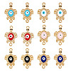 12Pcs 6 Colors Alloy Enamel Connector Rhinestone Settings FIND-TA0004-85-1