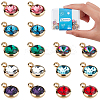 16Pcs 8 Colors Ion Plating(IP) 304 Stainless Steel with K9 Glass STAS-DC0008-45-1