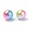 Rainbow Acrylic Imitation Pearl Beads OACR-R065-10mm-A07-2