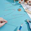 1Pc Sterling Silver Heart Link Chain Necklaces for Women NJEW-BC0001-13-3