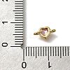 Rack Plating Brass Cubic Zirconia Heart Links Connector Charms KK-M014-01F-G-3