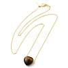 Natural Tiger Eye Heart Pendant Necklace with Golden Alloy Cable Chains NJEW-G116-01B-2