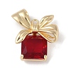 Christmas Theme Brass Rhinestone Pendants KK-Z065-09G-01-1