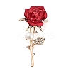 Valentine's Day Rose Zinc Alloy Crystal Rhinestone Brooches JEWB-I031-02B-1