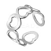 304 Stainless Steel Cuff Open Rings WG10EDB-02-2