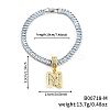 Fashionable Brass Micro Pave Clear Cubic Zirconia Charm Bracelets LS-AF9298-13-1