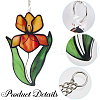 Bird of Paradise Flower Stained Acrylic Pendant Decoration HJEW-WH20003-24B-5