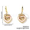 Elegant Fashion Double Heart Brass Dangle Earrings OA6431-2-2