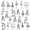 Alloy Dancer Charm Pendants PALLOY-SC0002-64AS-1