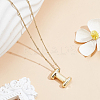 1pc Brass Chain with Alloy Letter Pendants Necklaces NJEW-LP0001-41I-G-3