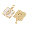 Brass Micro Pave Clear Cubic Zirconia Pendants KK-C109-07C-G-2