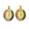 Brass Micro Pave Colorful Cubic Zirconia Pendants KK-H472-51A-G-1