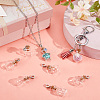 18pcs 6 styles Glass Wishing Bottle European Dangle Charms PALLOY-GA0001-12-4