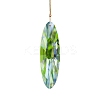 Oval K9 Glass Flower Suncatchers for Garden Outdoor Hanging Decorations PW-WG54667-01-4