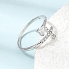 Adjustable Brass Micro Pave Cubic Zirconia Cuff Open Rings CU-CBABA66-05P-2
