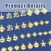 32Pcs 8 Styles Rack Plating Brass Charms KK-FS0001-53-3