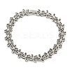 Rack Plating Brass Pave Cubic Zirconia Butterfly Link Bracelets for Women BJEW-B110-05P-05-1