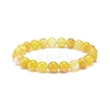Natural Agate Round Beaded Stretch Bracelet BJEW-JB08396-4