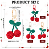 6Pcs 3 Colors Cherry Wool Knitting Pendant Decorations HJEW-CP0001-20-2