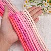 10 Strands 5 Colors Flat Round Handmade Polymer Clay Beads CLAY-SZ0002-02C-3